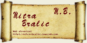Mitra Bralić vizit kartica